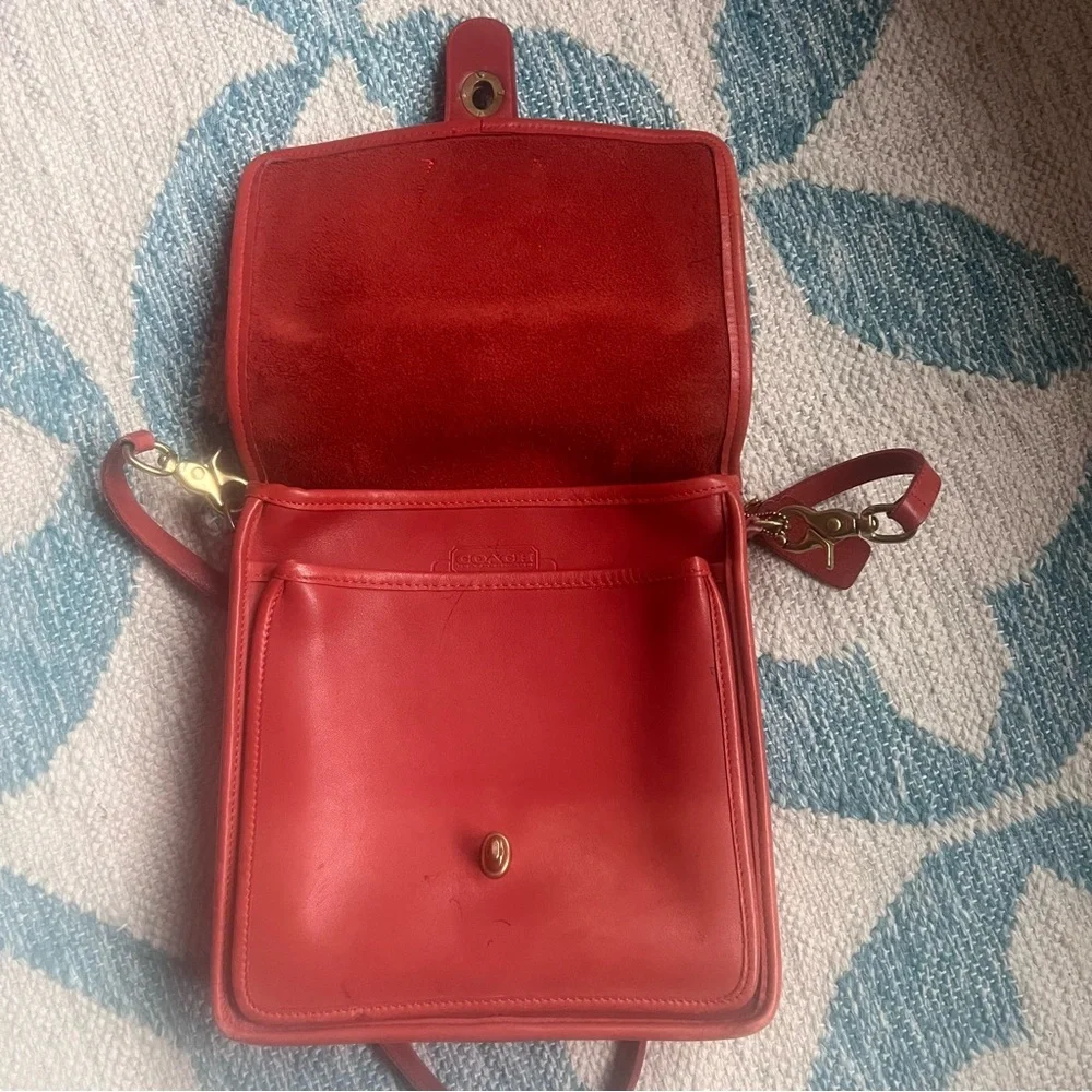 Coach Red Station Bag Leather crossbody bag satchel vintage with hang tag - Picture 6 of 15
